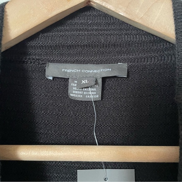 French Connection Babysoft High Neck Jumper Mock Neck Sweater Black Size XL NWT - Picture 4 of 8